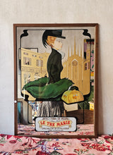 Load image into Gallery viewer, Specchio pubblicitario con serigrafia Art Nouveau- Le Tre Marie Antico Forno in Milano