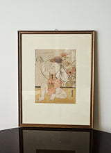 Load image into Gallery viewer, Stampa su seta con cornice "Boy with pet rat" Isoda Koryusai