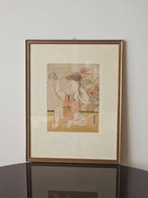 Load image into Gallery viewer, Stampa su seta con cornice "Boy with pet rat" Isoda Koryusai