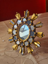 Load image into Gallery viewer, Specchio in legno decorato a mano - Sud America anni 70