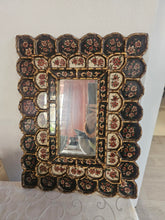 Load image into Gallery viewer, Specchio in legno decorato a mano - sud America anni 70
