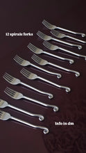 Load image into Gallery viewer, Forchette in acciaio con manico a spirale
