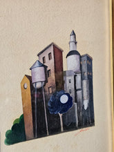 Load image into Gallery viewer, Quadro paesaggio futurista tempera su carta
