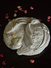 Load image into Gallery viewer, Contenitore in terracotta con due uccellini abbracciati - prodotto realizzato a mano
