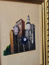 Load image into Gallery viewer, Quadro paesaggio futurista tempera su carta
