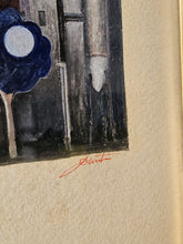 Load image into Gallery viewer, Quadro paesaggio futurista tempera su carta
