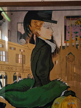 Load image into Gallery viewer, Specchio pubblicitario con serigrafia Art Nouveau- Le Tre Marie Antico Forno in Milano
