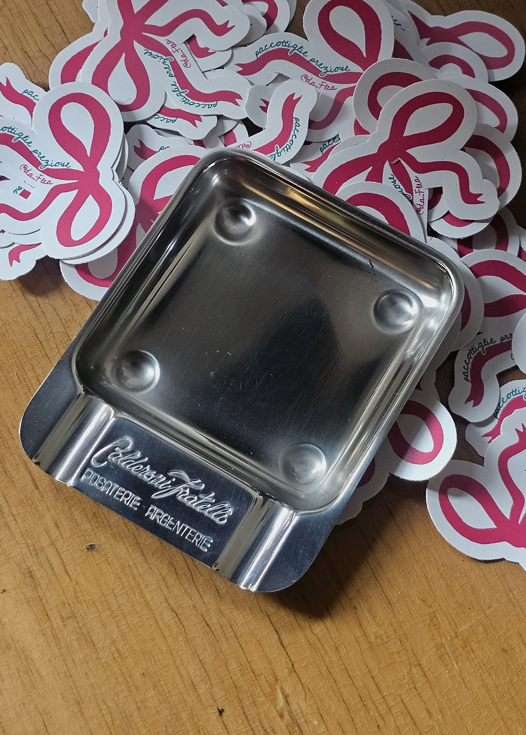 Posacenere rendi resto in acciaio Fratelli Calderoni